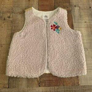 Disney Store Elena of Avalor Floral Faux Fur Metallic Vest Jacket Size 2